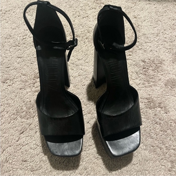 Schutz Black Platform Sandals size 8.5 - Picture 2 of 9